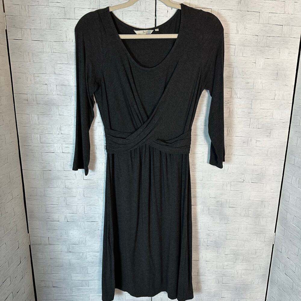 Boden women’s travel‎ dress knit gray crisscross top V-neck minimalist feminine